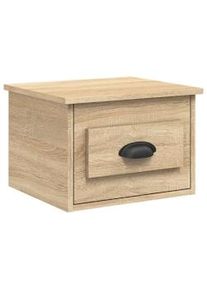 Mesita de noche de pared color roble Sonoma 41,5x36x28 cm
