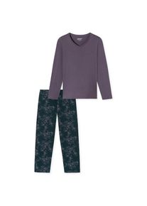 uncover by Schiesser, Damen, Schlafanzug &raquo;Uncover Nightwear&laquo; 2 tlg. Baumwolle, Singel Jersey-Qualit&auml;t, lang&auml;rmelig, atmungsaktiv, bequem, 823-Blau, 36