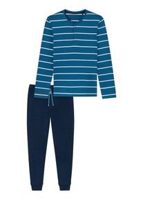Schiesser Pyjama lang 'Casual Nightwear' Herren blau Größe M