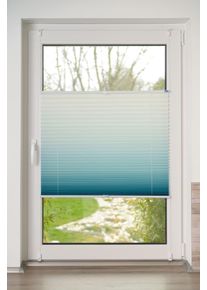 K-home Plissee »Farbverlauf Sunrise« Lichtschutz ohne Bohren verspannt in blau