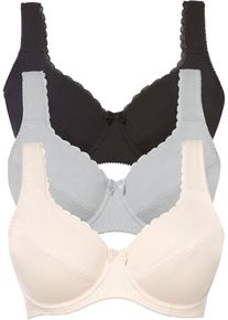 bonprix Femei Sutien cu armătură cu bumbac organic moale (set/3 buc.), roz, 90E