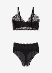 Bustier+Taillenstring ouvert (2-tlg.Set), schwarz, Größe 36/38 (S), bonprix