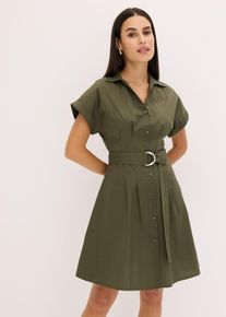 Blusenkleid aus reiner Baumwolle, grün, Größe 44, 100% Baumwolle, bonprix