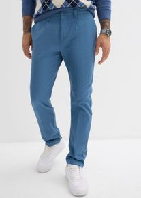 Regular-Fit Bundfaltenhose aus Baumwoll-Twill Straight, blau, Größe 52, mit Baumwolle, bonprix