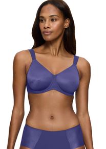 Triumph Minimizer-bh Essential Minimizer Glinsterend jacquardpatroon, met beugel, kleine satijnen strik dames minimizer bh's maat 75E blauw