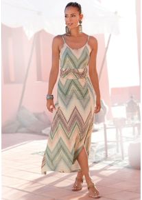 Lascana Midi-jurk met zomerse print en split, zomerjurk, strandjurk dames zomerjurken maat 34 multicolor