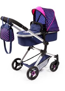 BAYER Kombi-Puppenwagen »Vario, Blau/Pink«, inkl. Wickeltasche