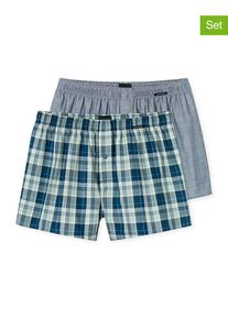 Schiesser 2-delige set: boxershorts lichtblauw/donkerblauw - 39% |