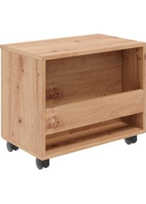Welltime , Rollcontainer »Gossau«, Bad-Rollcontainer in Echtholzoptik mit 2 Fächern - (B/T/H) 55/34/47 cm , Artisan Eiche