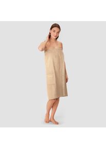 Schiesser , Kilt »Rom aus weicher Baumwolle, saugstark und 3-fach weitenverstellbar«, (1 St.), MADE IN GREEN by OEKO-TEX , sand , Länge: 80 cm