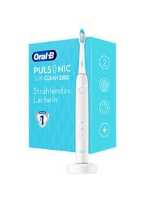 Oral-B , Schallzahnbürste »Pulsonic Slim Clean 2000«, 1 St. Aufsteckbürsten , weiß , Lieferumfang: Wiederaufladbare Schallzahnbürste, Ladestation,...