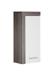 Welltime , Hängeschrank »Mestre«, mit Rahmenoptik in Holztönen, Breite 36 cm , weiß matt/eichefarben rauchsilber