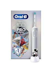 Oral-B , Elektrische Zahnbürste »Pro Kids Disney 100«, 1 St. Aufsteckbürsten, für Kinder ab 3 Jahren , weiß , 4 tolle wechselbare Sticker mit...