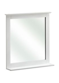 Saphir , Badspiegel »Quickset 928 Spiegel mit Ablage, 60 cm breit, Landhaus-Stil«, Flächenspiegel Weiß Glanz, ohne Beleuchtung, rechteckig , weiß