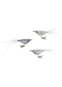 my home , Weihnachtsbaumklammer »Chrome, Weihnachtsdeko, Christbaumschmuck«, (Set, 3 tlg.) , anthrazit-chromfarben-grau
