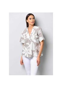 Alba Moda , Shirtbluse »Bluse Bluse« , taupe , 34 , 34 , V-Ausschnitt