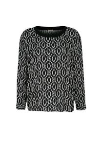 Alba Moda , Schlupfbluse »Bluse Bluse in grafischem Kettendessin« , schwarz , 34 , 34 , Rundhalsausschnitt
