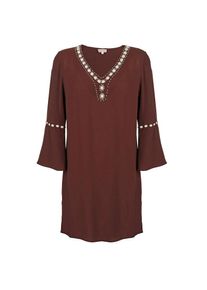 Alba Moda , Tunika »Tunika Tunika mit Volants am Ärmel« , braun , 40 , 40 , V-Ausschnitt