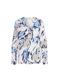 Alba Moda , Tunika »Bluse Bluse« , ecru / hellblau / schwarz , 34 , 34 , V-Ausschnitt