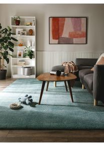 Tapis poil ras shaggy lavable Melvin Turquoise 120x170 cm - Tapis poil court design moderne pour salon