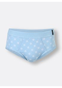 Herren Slips in eisblau + eisblau-bedruckt ,Größe 10, Witt, 100% Baumwolle