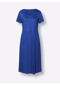 Dames Gerimpelde jerseyjurk met zakken in koningsblauw ,maat 56, WITT, 100% Viscose
