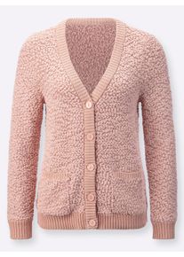 Dames Vest van popcorngaren in poudre ,maat 38, WITT, 58% Polyester, 42% Katoen