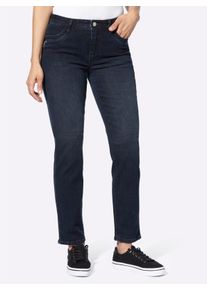Dames Thermojeans met zacht opgeruwde binnenzijde in darkblue stone-washed ,maat 38, WITT, 78% Katoen, 20% Polyester, 2% Elastan