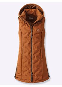 Damen Longweste in Microfaser-Qualität in cognac ,Größe 36, WITT, 100% Polyester. Wattierung: 100% Polyester