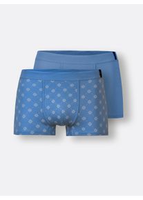 Herren Hose kurz in mittelblau + mittelblau-bedruckt ,Größe 10, Witt, 100% Baumwolle
