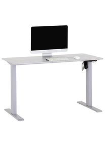 Mid.you Schreibtisch , Grau , Metall, Kunststoff, Holzwerkstoff , rechteckig , eckig , 120x71.5-116.5x60 cm , höhenverstellbar , Büromöbel,