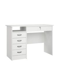 Mid.you Schreibtisch , Weiß , Kunststoff , 5 Schubladen , Wange , 48.5x75.6x109.3 cm , Stauraum, abschließbar , Büromöbel, Schreibtische,