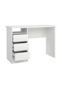 Mid.you Schreibtisch , Weiß , Holzwerkstoff , 3 Schubladen , rechteckig , Wange , 48.5x76x110 cm , Stauraum , Büromöbel, Schreibtische, Schreibtische