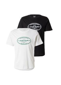Jack & Jones JACK & JONES Koszulka 'JORYORK' dla mężczyzn czarny / biały Rozmiar S