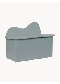 Ferm Living Kids Banco infantil de madera con espacio de almacenamiento Slope Azul, Gris Madera An 75 x F 38 cm