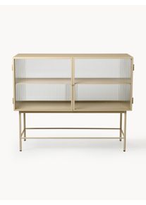 ferm LIVING Vitrina con puertas de vidrio Haze Beige Vidrio, Metal An 110 x Al 90 cm