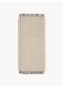 Alfombra corredor artesanal para interior/exterior Marcus Beige, Gris Fibra sintética An 80 x L 200 cm | Westwing Collection
