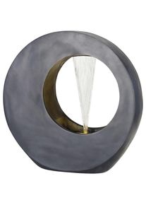 Ambia Home Gartenbrunnen , Anthrazit , Kunststoff , 5 mm , warmweiß , 72x72x22.5 cm , CE , rostfrei, LED-Beleuchtung , Dekoration, Gartendeko
