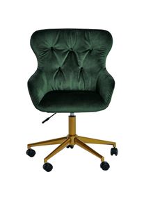 Jahnke , Schreibtischstuhl »CLUB WORX«, 1 St., Samtstoff, Büro-/ Schreibtischstuhl, höhenverstellbar, Chesterfield-Polster, Samt , Grün/Gold +...