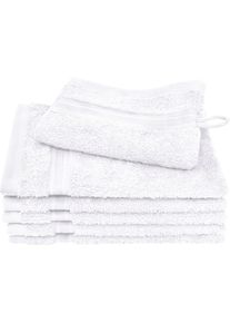 Dyckhoff , Waschhandschuh »Siena«, (Set, 6 tlg.), mit Bordüre , weiß