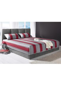 Westfalia Schlafkomfort , Tagesdecke , grau/rot , B/L: 235 cm x 225 cm