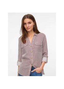 Véro Moda Vero Moda , Damen , Hemdbluse »VMBUMPY L/S SHIRT NEW WVN GA NOOS« , Winetasting Stripes:Snow White , XXL , XXL , Bluse von Vero Moda