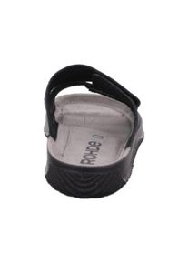 Rohde, Damen, Pantolette &raquo;Soltau-H&laquo; , Sommerschuh, Schlappen, Hausschuh mit Klettverschl&uuml;ssen, schwarz, 43, schwarz, Hausschuh mit kontrastfarbener 