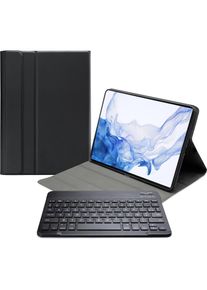 Mobilize Abnehmbare Bluetooth-Tasche (FR, Galaxy Tab S7+, Galaxy Tab S8+), Tablet Tastatur, Schwarz