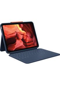 Logitech Rugged Combo 4 (FR, iPad 2022 (10. Gen)), Tablet Tastatur, Blau