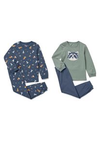 Tchibo - 2 Kinder-Pyjama-Sets - Jungen - Gr. 110/116 - dunkelblau/print