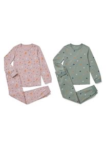 Tchibo - 2 Kinder-Pyjama-Sets - Mädchen - Gr. 98/104 - rosa/print