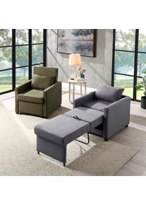 ATLANTIC HOME COLLECTION Relaxsessel »Jerry« mit Bettfunktion in grau, Größe B/H/T: 74 cm x 89 cm x 89 cm