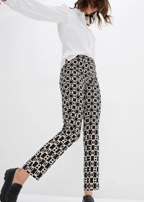 bonprix Femei Pantaloni cu stretch din bengalină, negru, 54