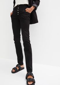 bonprix Mujer, Pantalón de sarga elástica, negro, 38